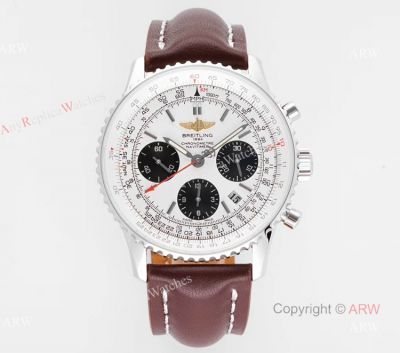 BLS Factory Replica Breitling Navitimer White Chronograph Watch 43mm For Men